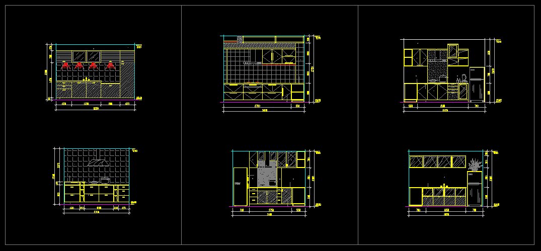 ★廚房設計Autocad模板 廚具配置 廚房風水設計 廚房收納 中島台 廚房廚具