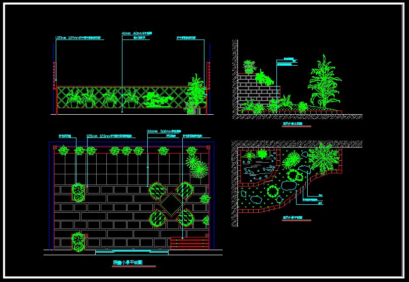 ★景觀設計Autocad模板 景觀園藝配置 景觀流水設計 景觀配景 景觀施工圖 景觀園藝 景觀植栽
