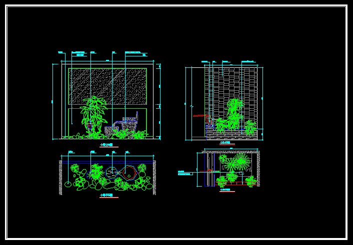 ★景觀設計Autocad模板 景觀園藝配置 景觀流水設計 景觀配景 景觀施工圖 景觀園藝 景觀植栽